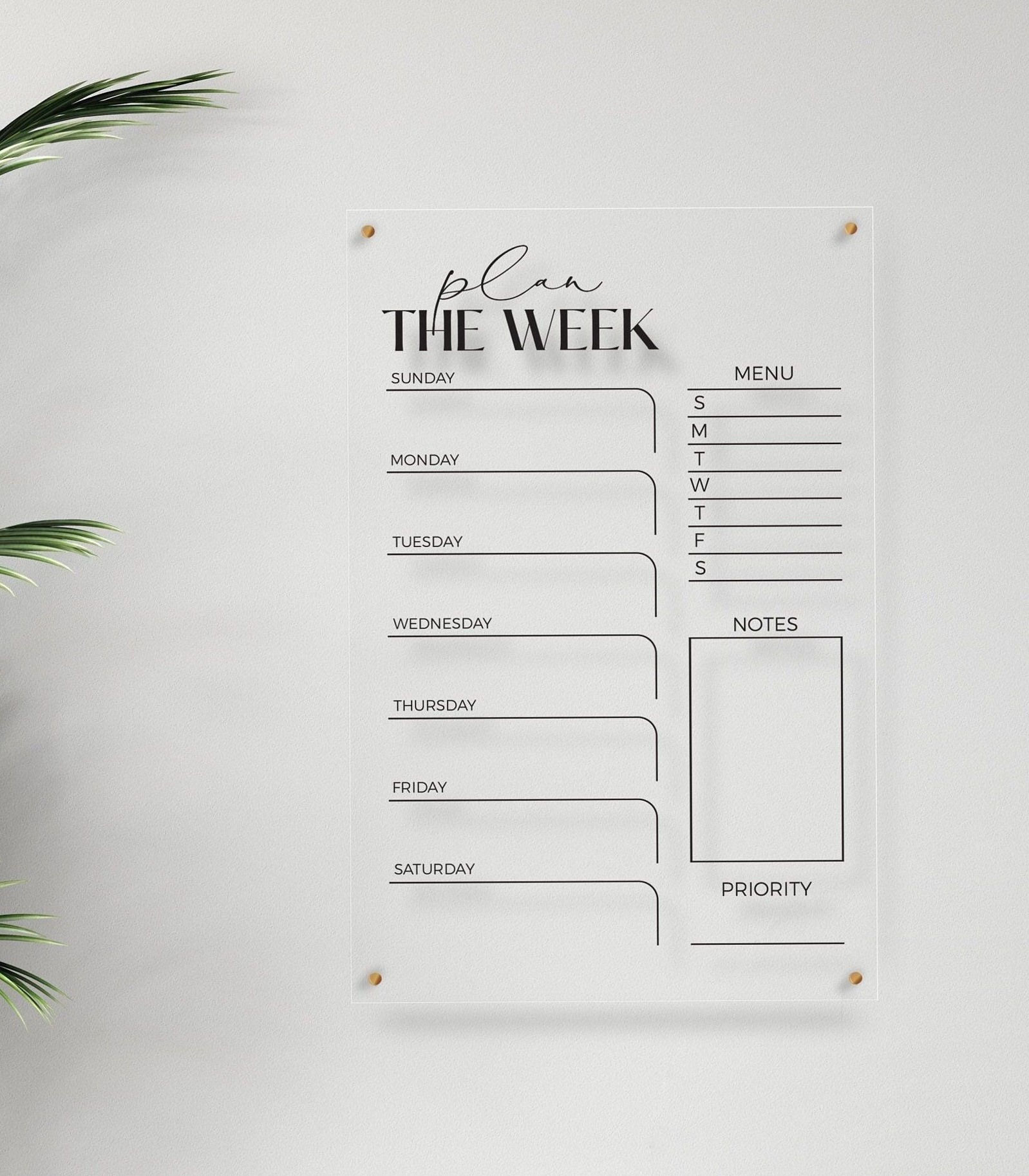 Acrylic Weekly Planner — Personalized Family Organizer — 💌 💍 romanticize your routine