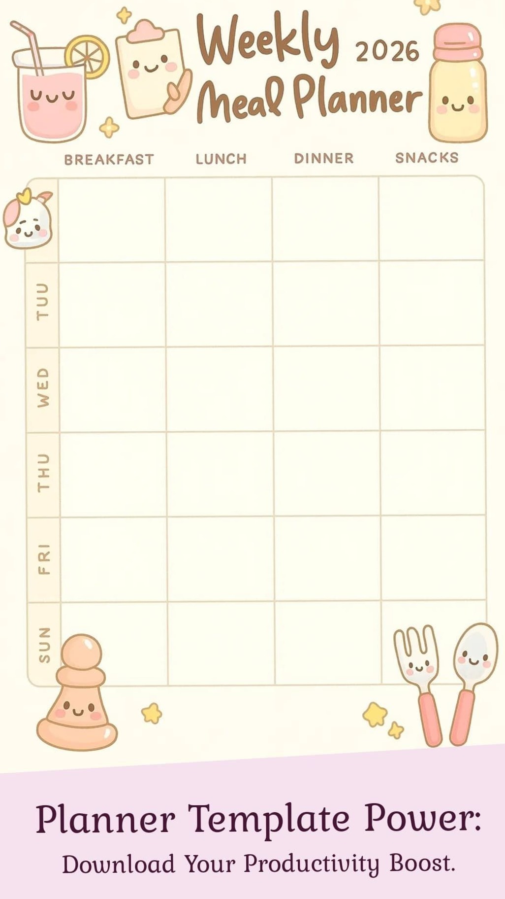 🖇️ 📝 Adorable Weekly Meal Planner Template for Healthier Weeks | stay inspired all year long