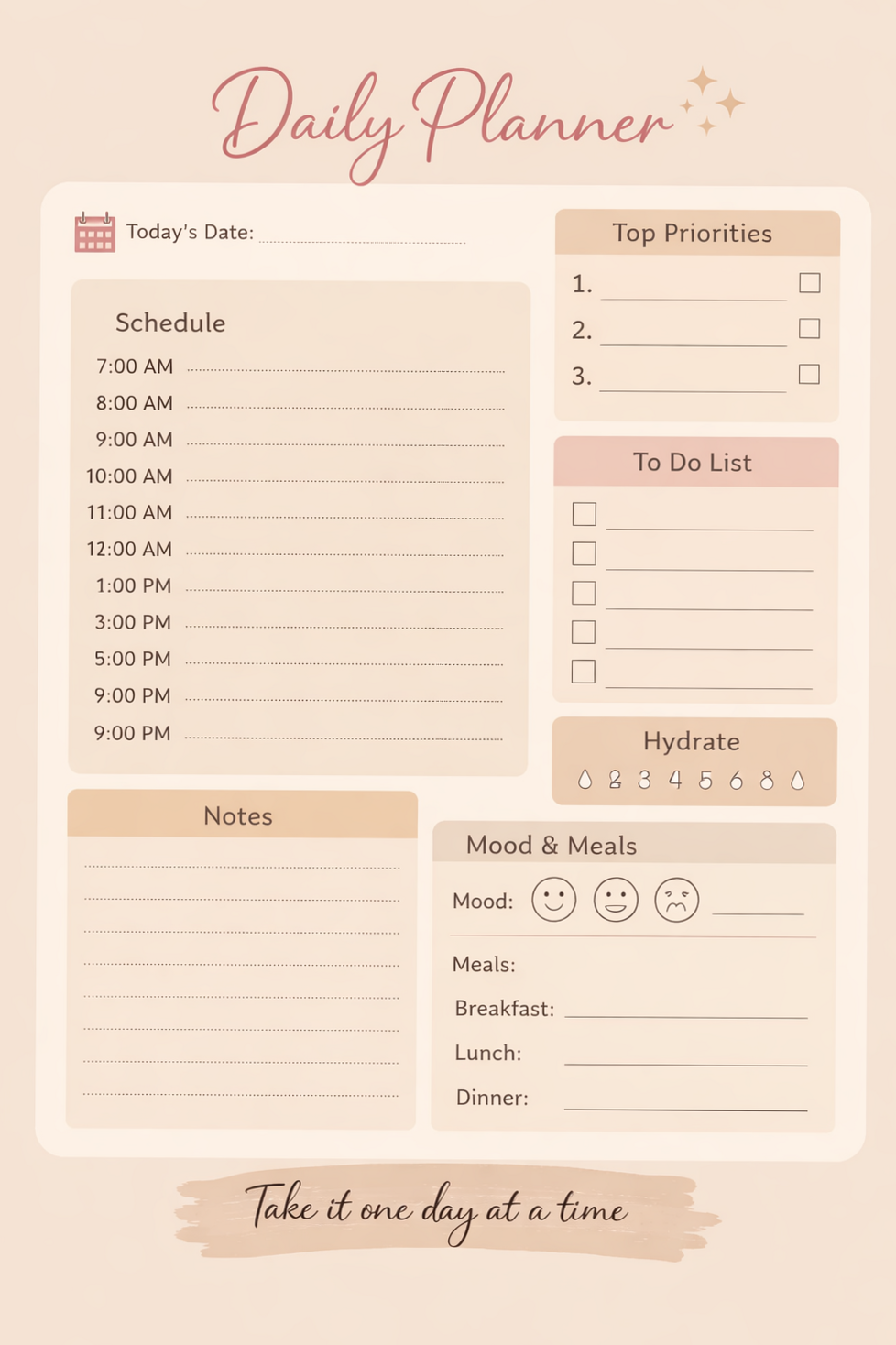 💍 💍 Aesthetic Daily Planner Printable | Minimalist Template for Creative Planning | stay inspired all year long