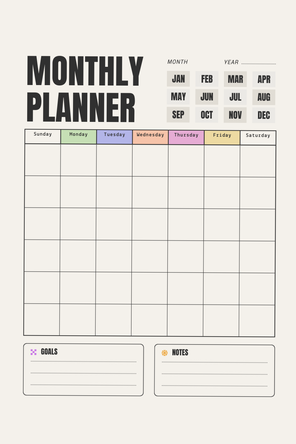 📍 🪄 Aesthetic Monthly Planner | Digital Design & Creative Assets | romanticize your routine