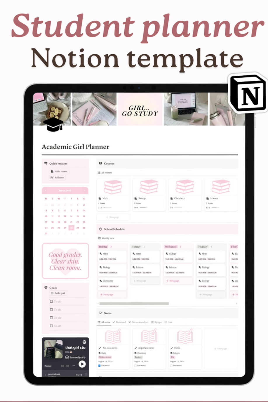 📊 📝 Aesthetic Notion Template for Students – One Page Academic Dashboard Game-Changing Digital System | 2026 efficiency hack