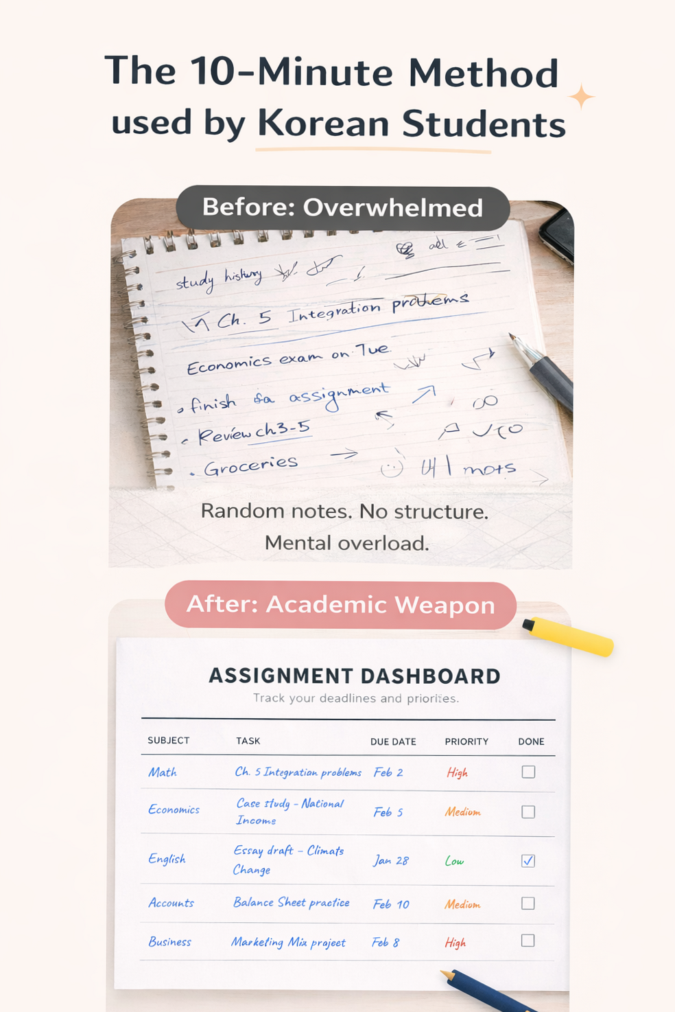 🎨 💎 Aesthetic Study Planner PDF | Track Deadlines & Assignments | seamless organization hack