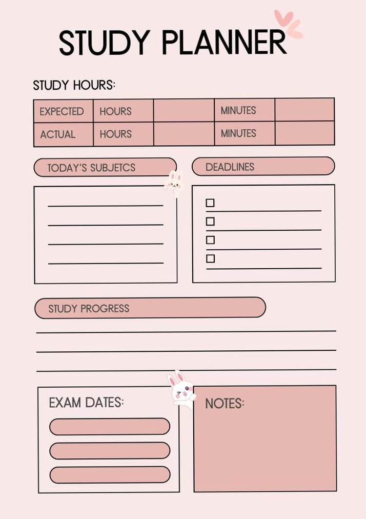 💌 💍 Aesthetic Study Planner Template | Creative Design Asset | romanticize your routine