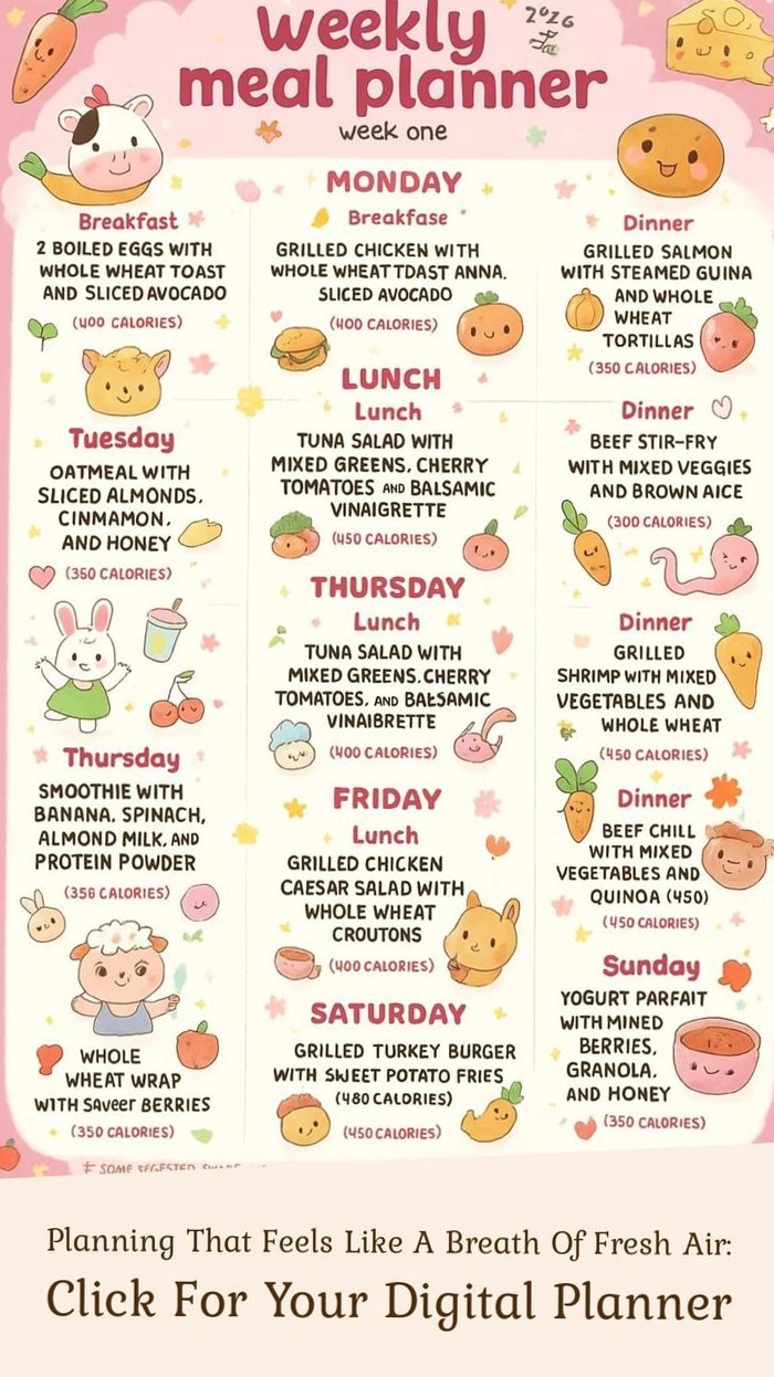 Aesthetic Weekly Meal Planner — Fuel Your Week With Delight and Discipline — 📁 📌 secret to staying productive
