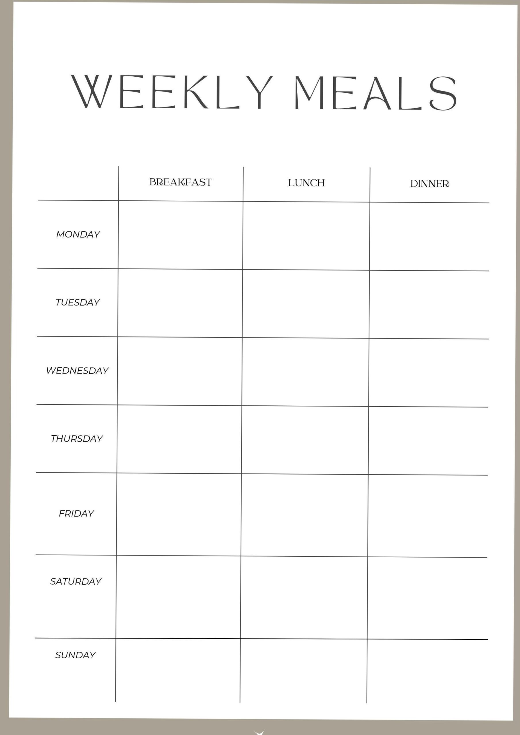 Aesthetic Weekly Meal Planning for Digital Design & Planners — 🕯️ 🌿 secret to staying productive