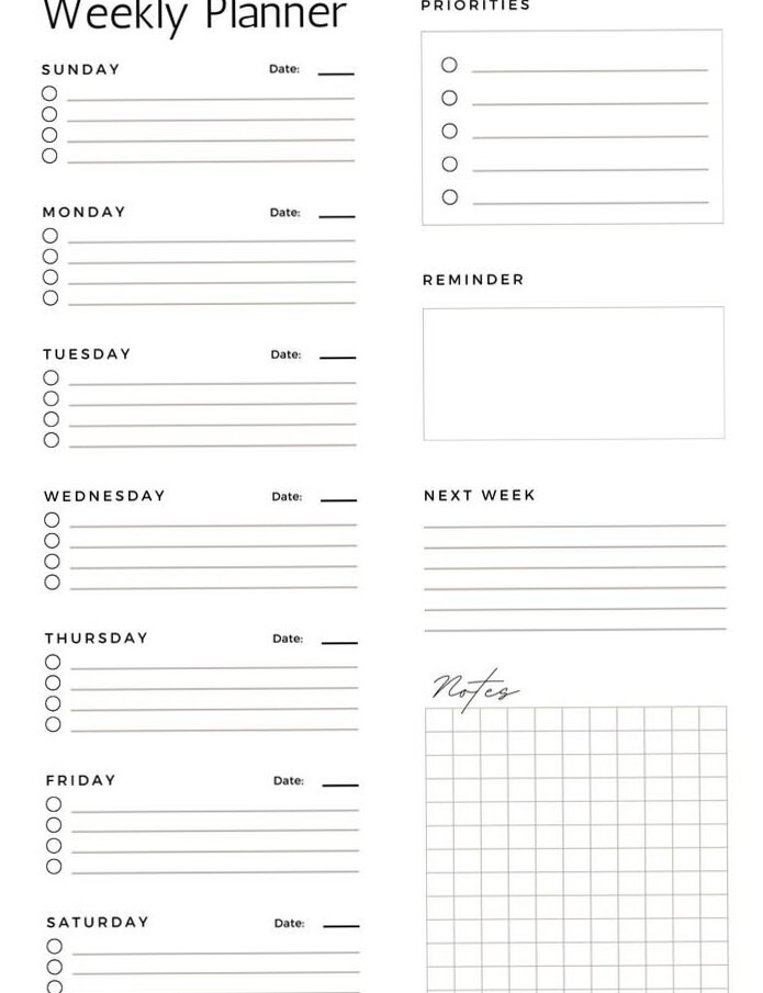 🌿 🕯️ Agenda hebdomadaire minimaliste | Productivité | Organisez votre semaine | stay inspired all year long