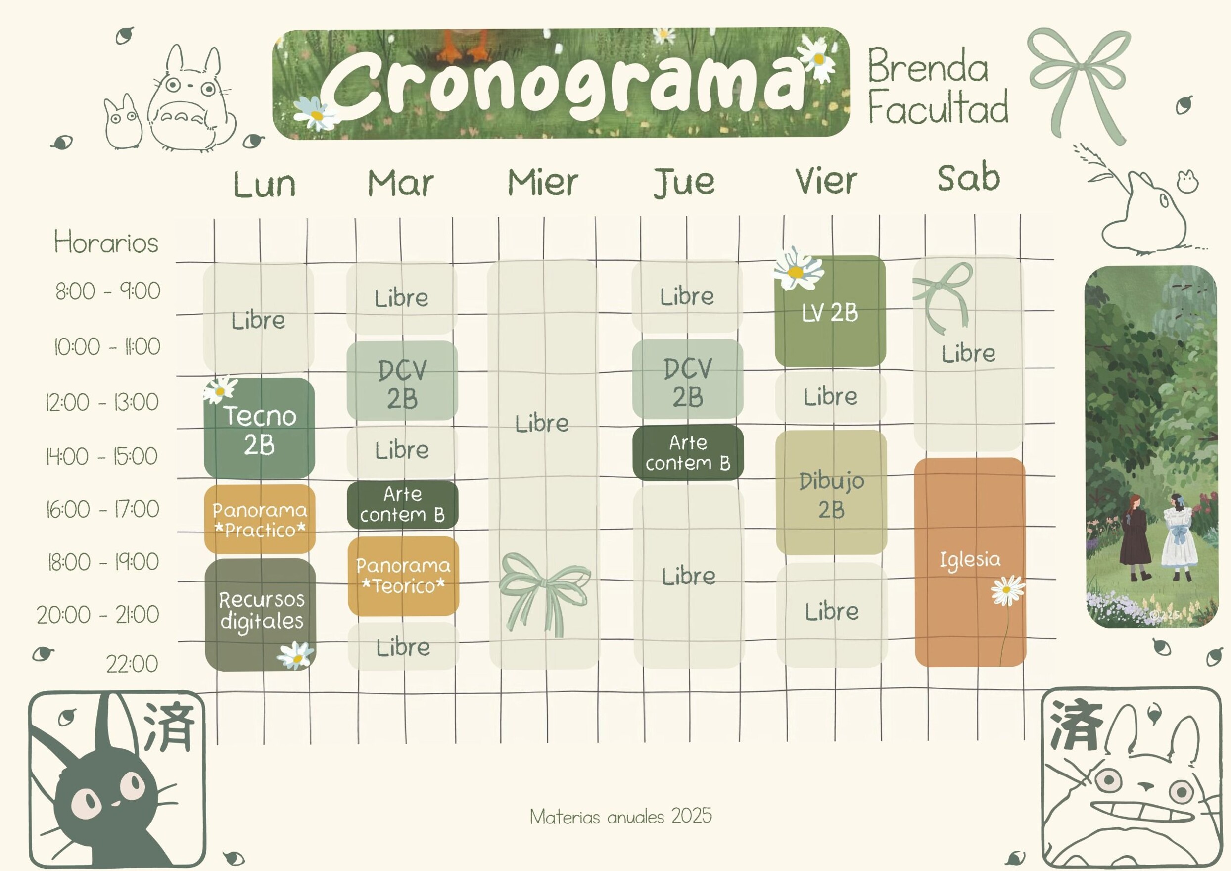 🍰 💌 Anime Aesthetic College Schedule Planner Design | romanticize your routine