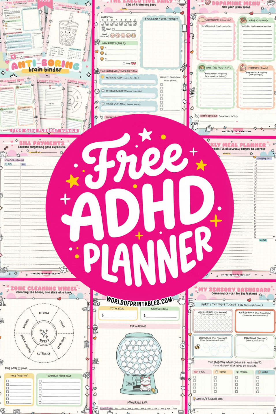 🪄 🖌️ Anti-Boring Brain Binder: Free ADHD Planner Printables | stay inspired all year long