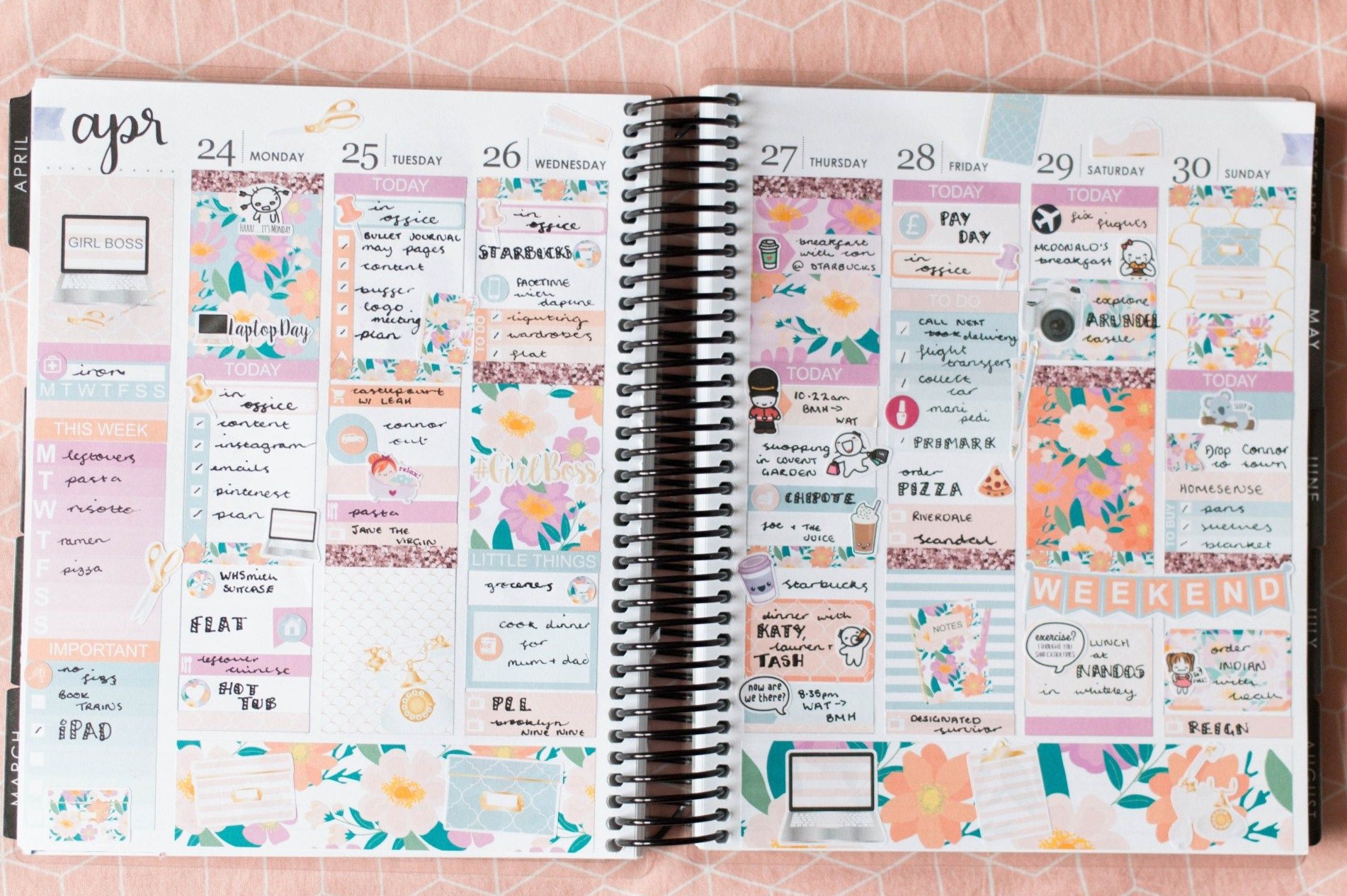📍 📍 April Planner Spreads in my Erin Condren Life Planner | romanticize your routine