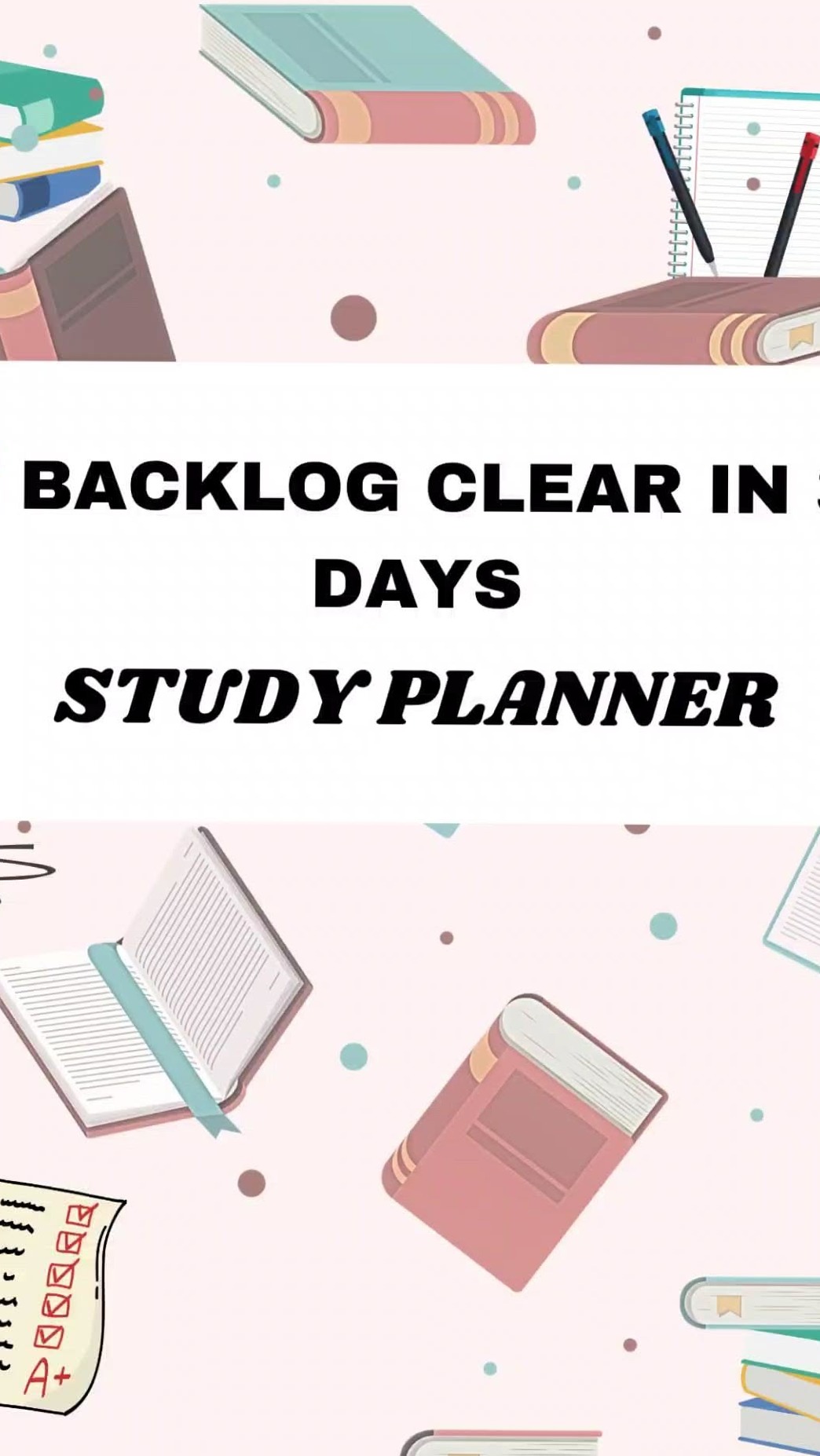 Backlog Clear in 30 Days | Study Planner PDF — 💍 🌸 romanticize your routine