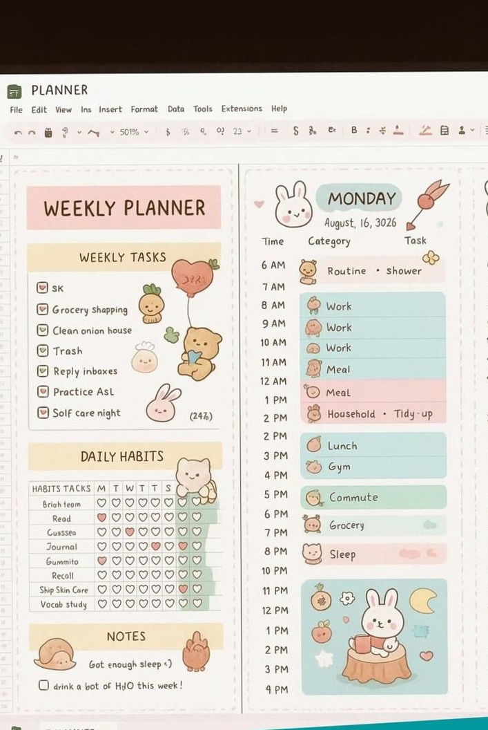 🖇️ 📝 Blossom Your Week with this Charming Weekly Planner | secret to staying productive