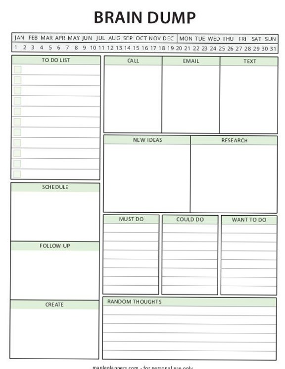 Brain Dump Template | To Do List Printable — 🎨 🪄 secret to staying productive
