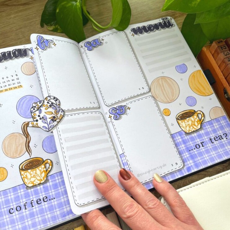 Bullet Journal Januar 2023 — Brunch zum Neujahr — 🖌️ 💎 romanticize your routine