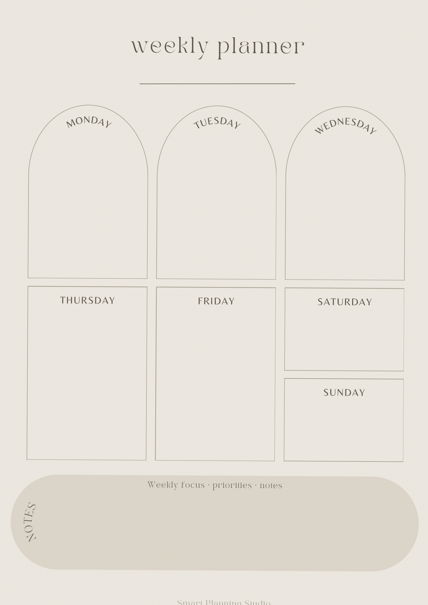 📝 📅 Calm Focus Weekly Planner Design | romanticize your routine
