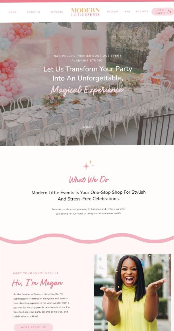 🎀 🤍 Chic Colorful Party Planner & Balloon Stylist Website Design | secret to staying productive