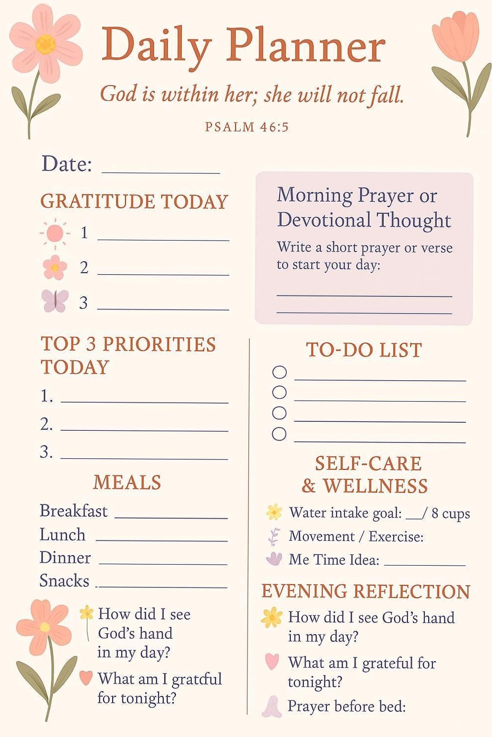 Christian Daily Planner with Affirmations & Bible Quotes — 👰 👰 stay inspired all year long