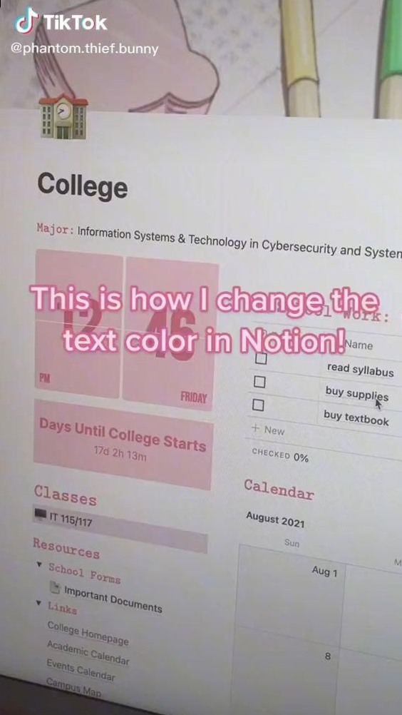 Como mudar cor do texto no Notion para designs criativos — 🎀 🌿 only tool for life admin