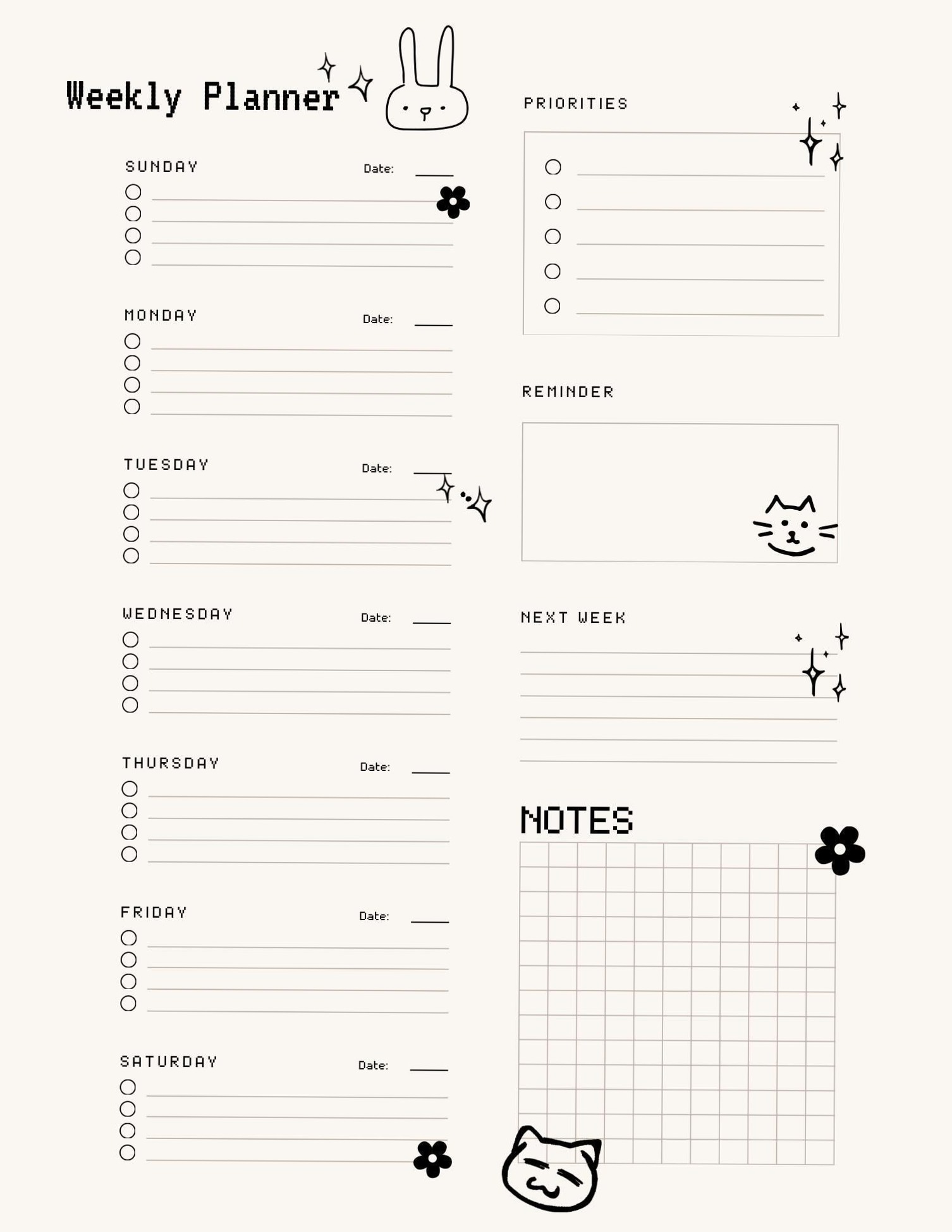 🥂 🌸 Creative Digital Weekly Planner Templates for Every Need | dream life manifestation