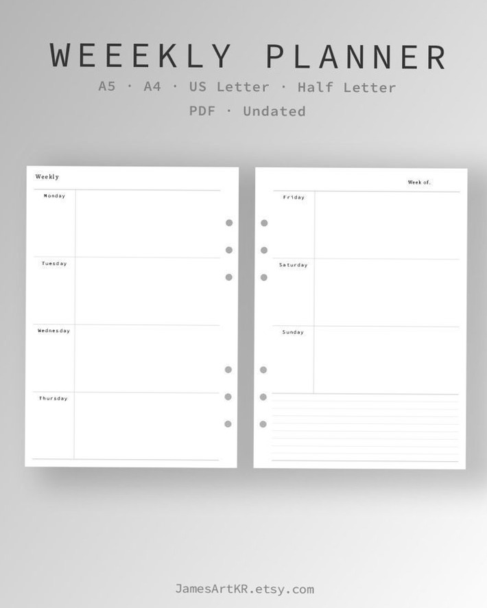 Customizable 2025 Weekly Planner Template for Digital Design & Creative Organization — ✨ 🕯️ dream life manifestation
