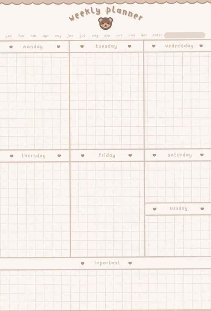 💎 🌈 Cute Bear Cottagecore Weekly Planner 2026 | secret to staying productive