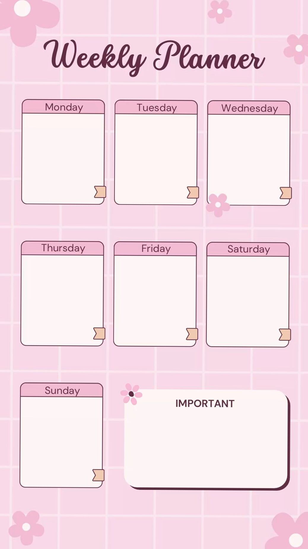 ✨ ✨ Cute Fun Pink Weekly Planner Design | secret to staying productive
