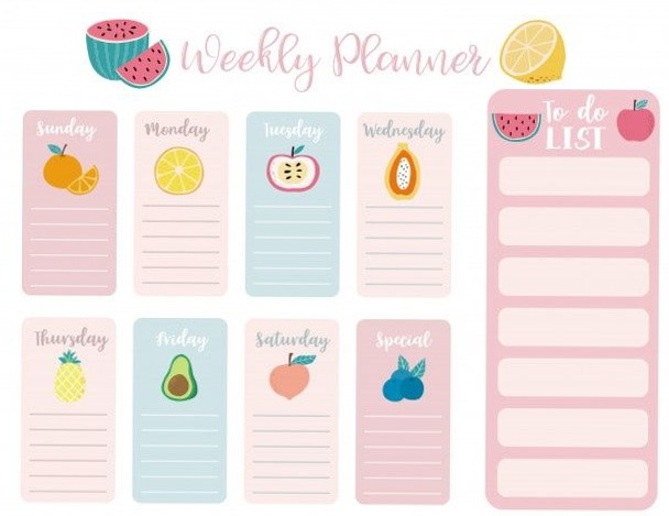 Cute Hand-Drawn Weekly Schedule | Premium Vector Design — 🕯️ 🤍 stay inspired all year long