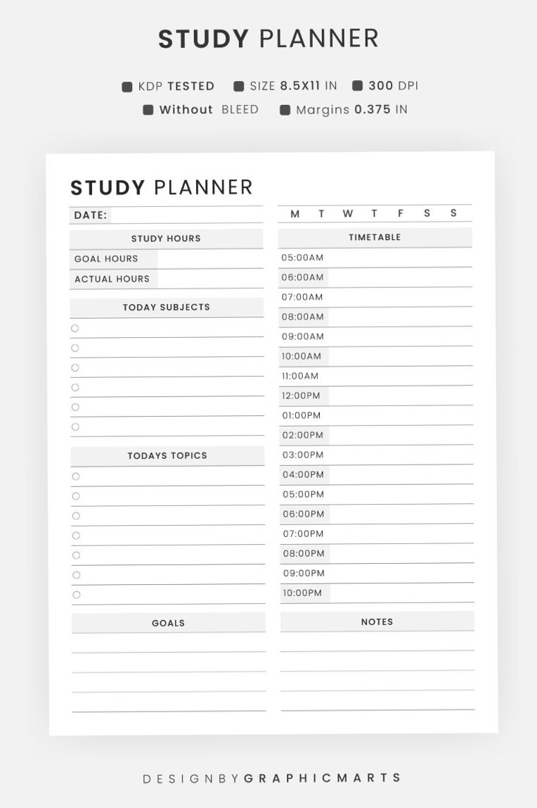 📌 📌 Cute Study Planner Templates | PDF Study Planner Design | stay inspired all year long