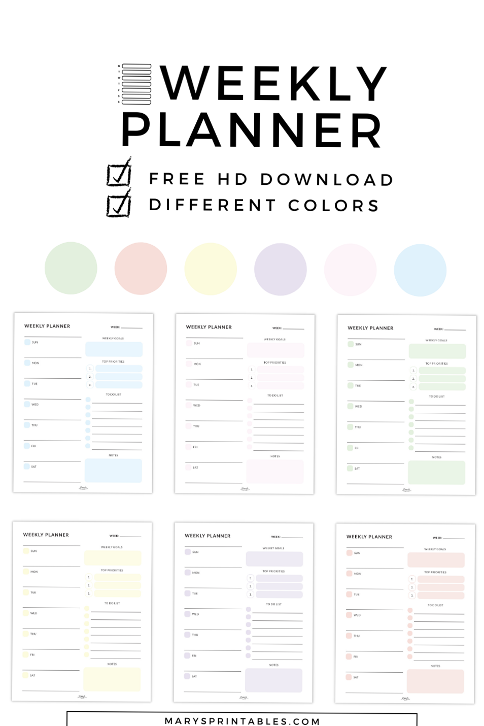 🎀 🤍 Cute Weekly Planner — Free HD PDF Printables | romanticize your routine
