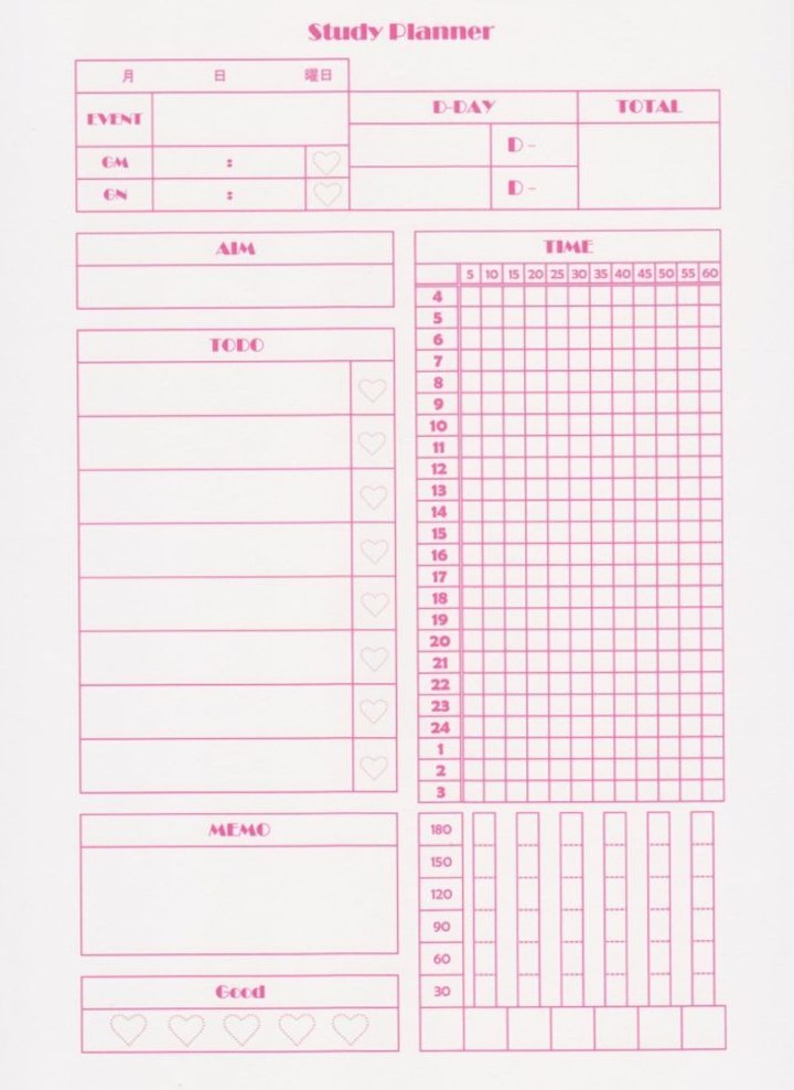 🕯️ ☁️ D-Day? GM・GN? 無料印刷スタディープランナーの使い方 | secret to staying productive