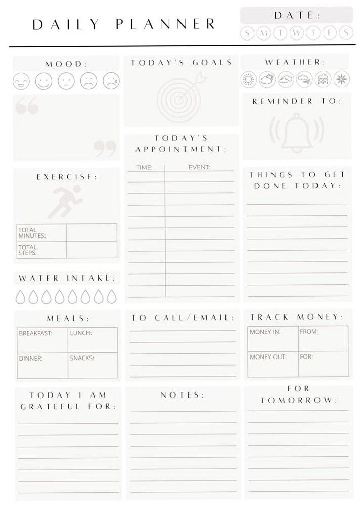 Daily Agenda & Weekly Planner Printable Bundle — 🍰 🌸 secret to staying productive