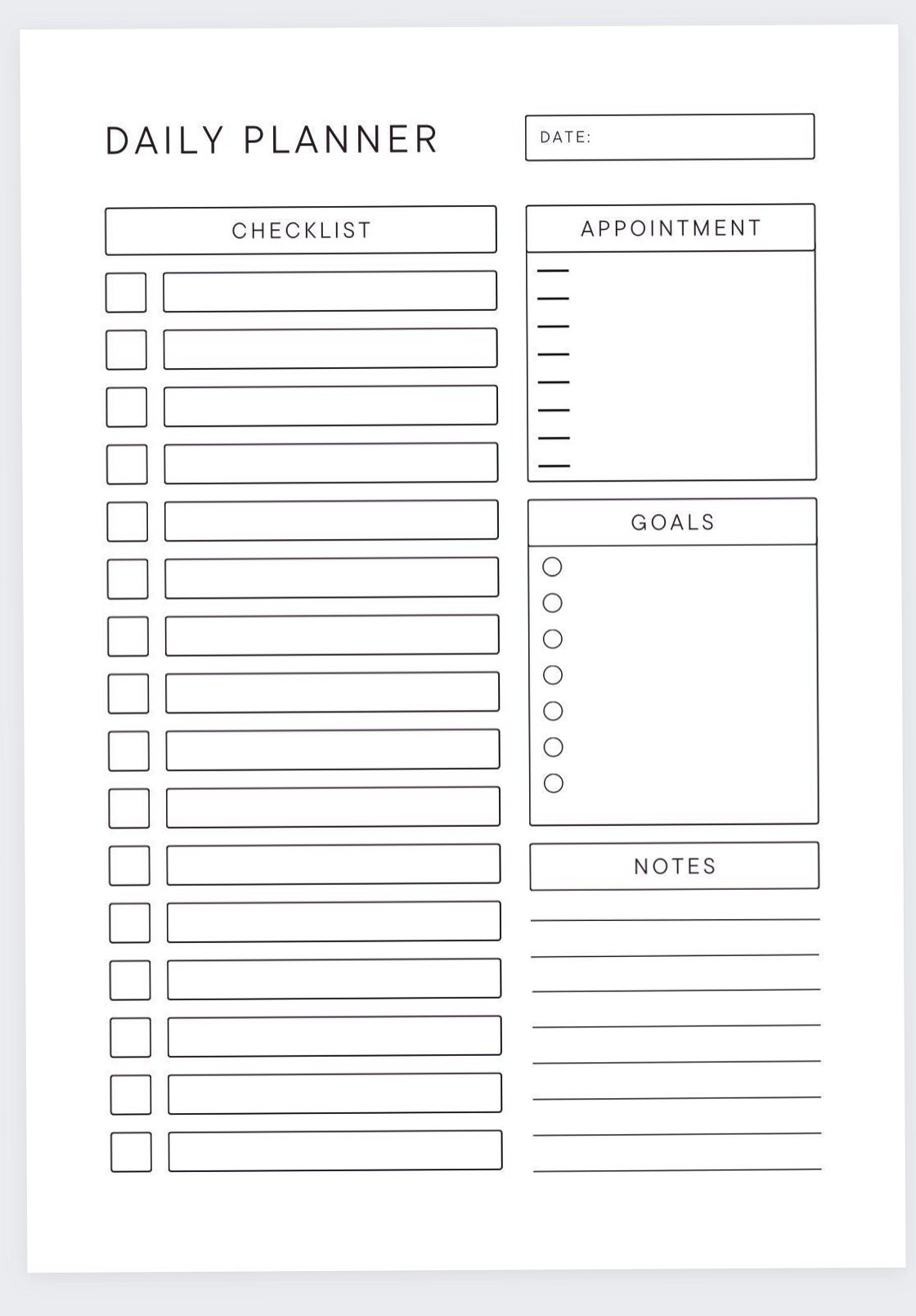 Daily Plan Organizer & Day-to-Day Tracker Templates — 🎀 ☁️ ultimate printable checklist