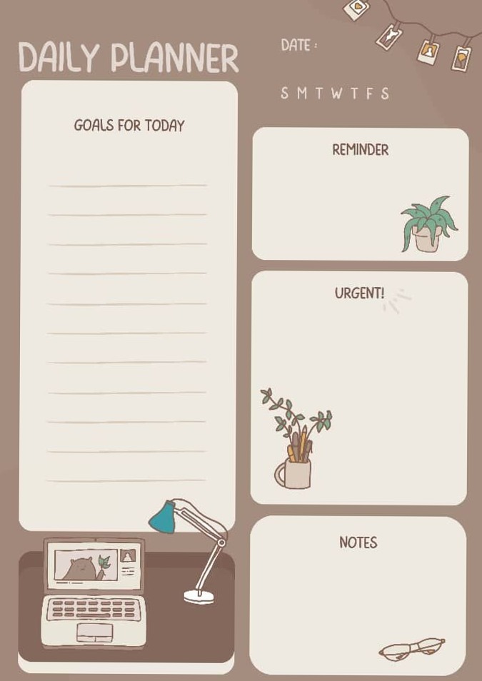 Daily Planner Template 956 — Creative Digital Design Asset — 📊 📁 romanticize your routine