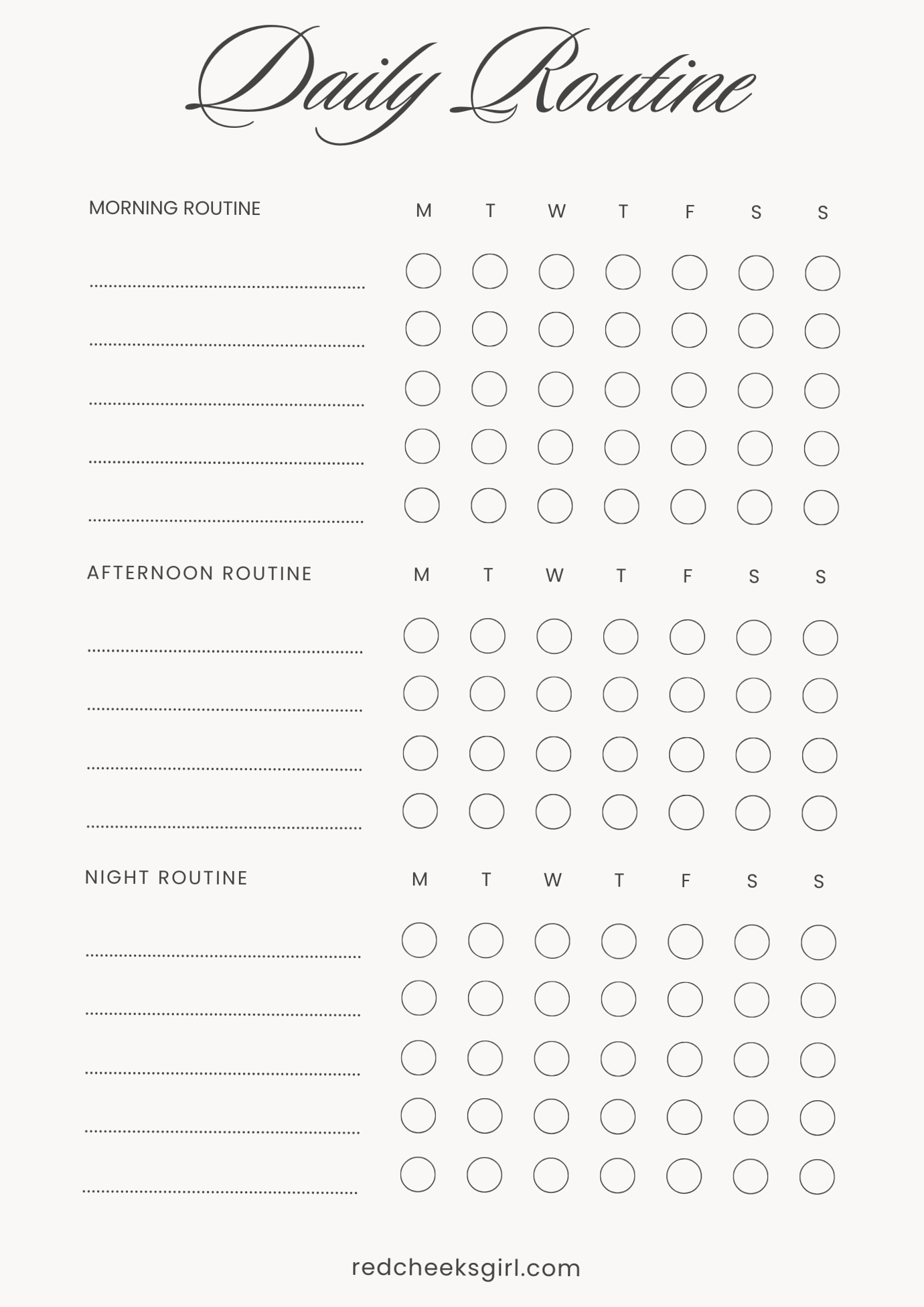 💌 🌸 Daily Routine Tracker for Time Management | ultimate printable checklist