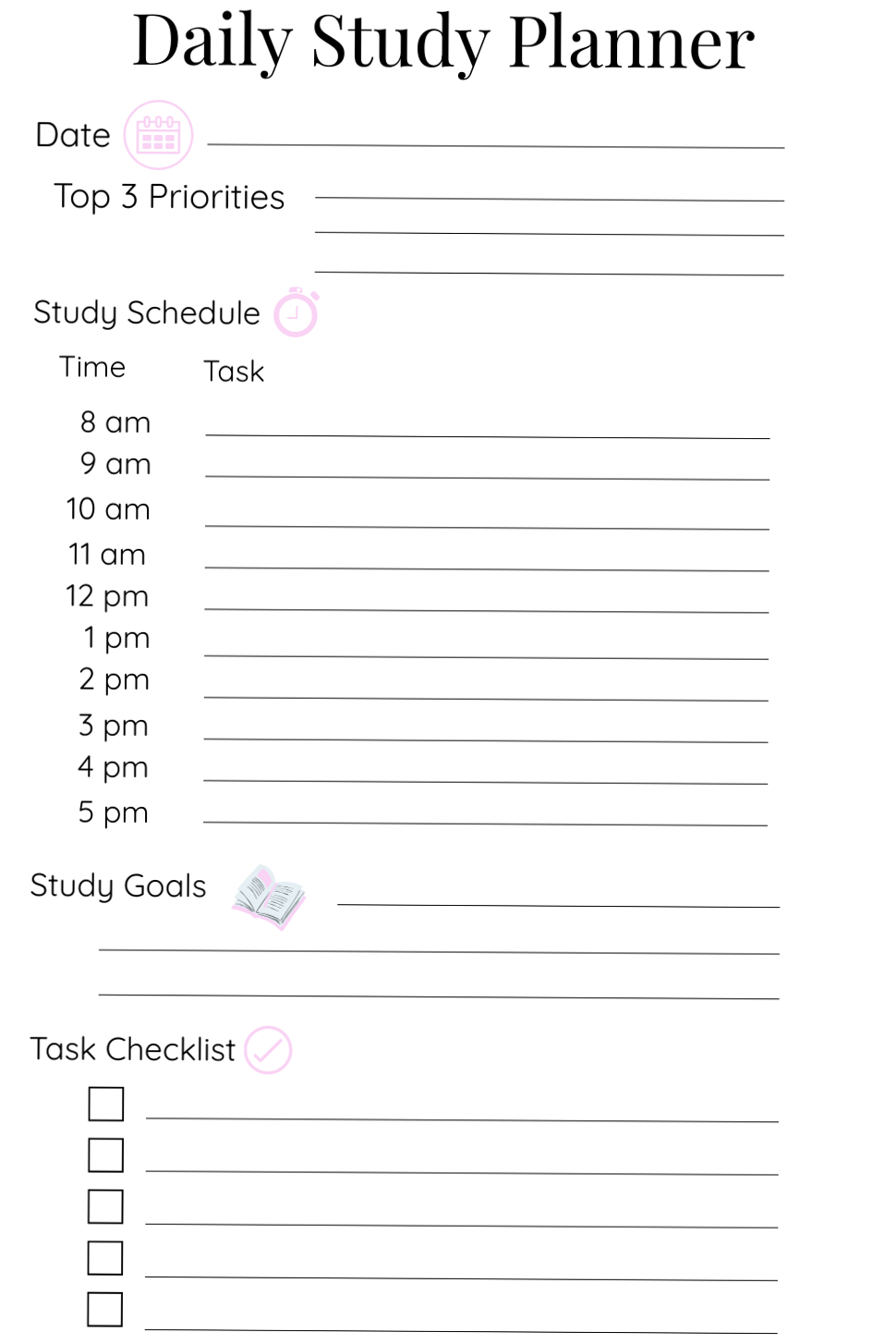 🎨 🌈 Daily Study & Homework Planner for All Students | romanticize your routine