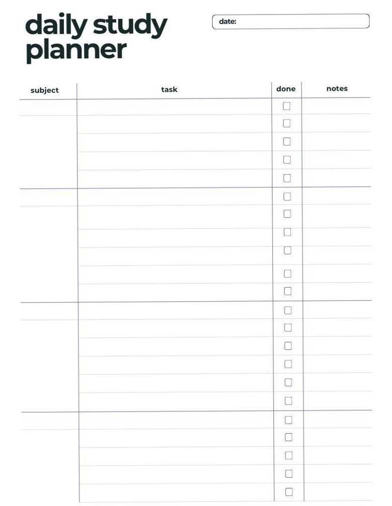 💍 🥂 Daily Study Planner | Editable Canva Schedule | Printable Academic Organizer | romanticize your routine