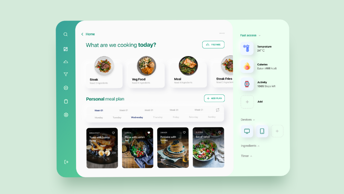 Dashboard Meal Prep Planner | Digital Design & Creative Assets — 🪄 🖌️ only tool for life admin