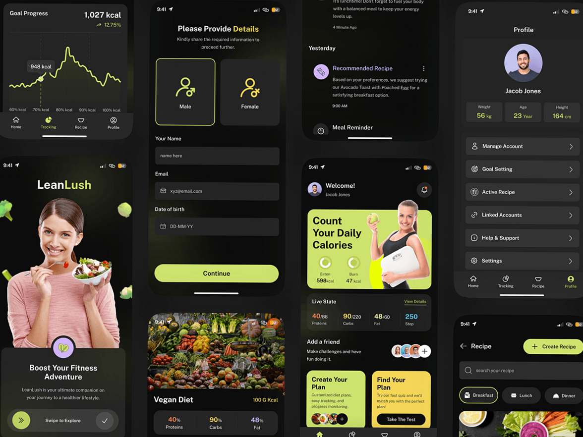 Diet & Meal Planner App UI Design Inspiration — 💍 👰 romanticize your routine