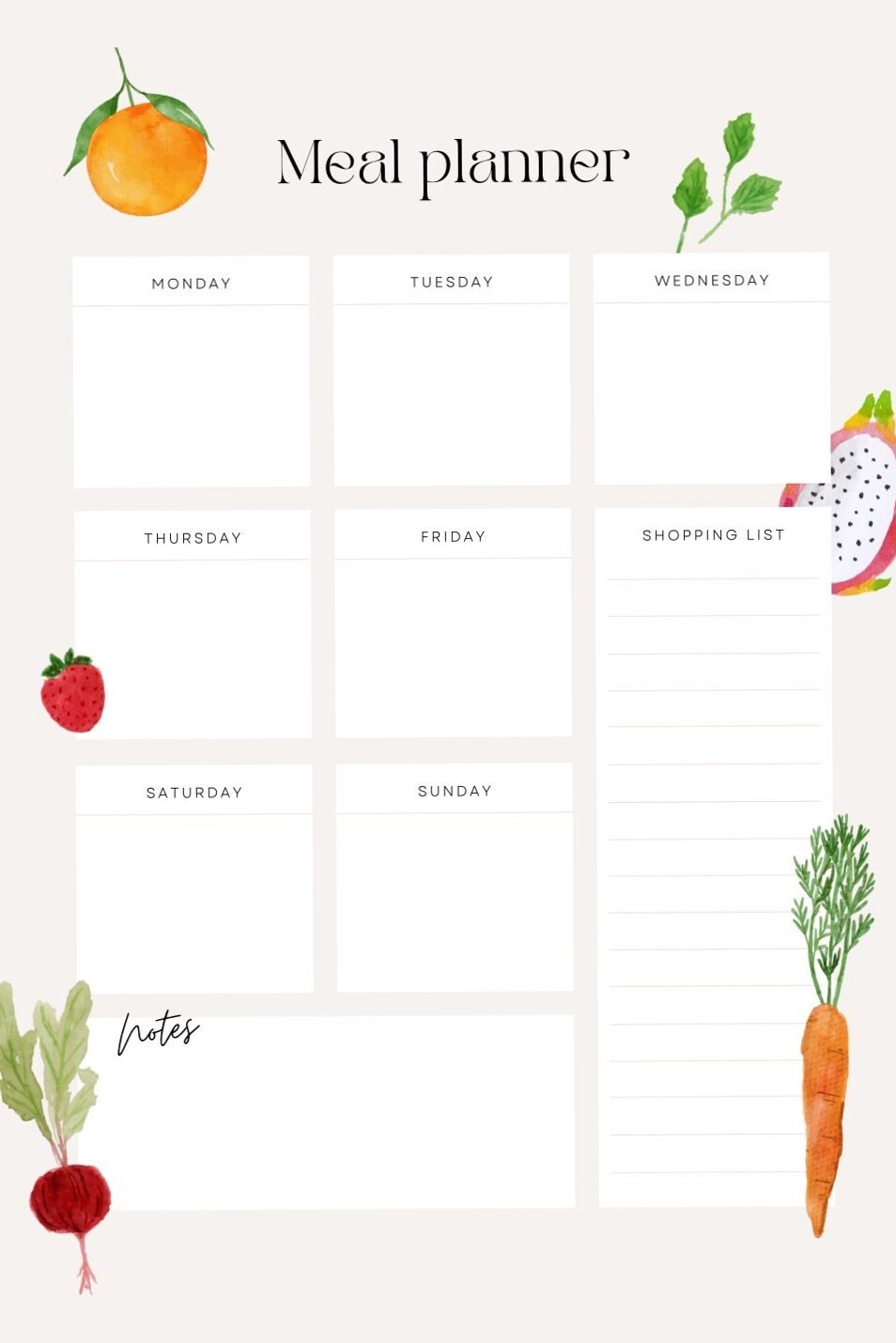 📌 📝 Digital Meal Planner Design for Creative Organization | dream life manifestation