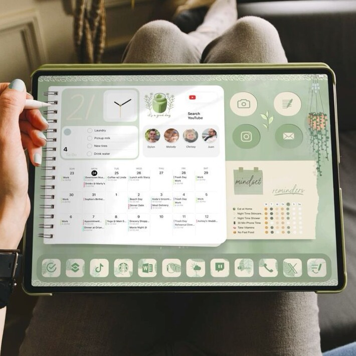 🌿 ☁️ Digital Planner Widgets for iPhone | Free Creative Assets | romanticize your routine