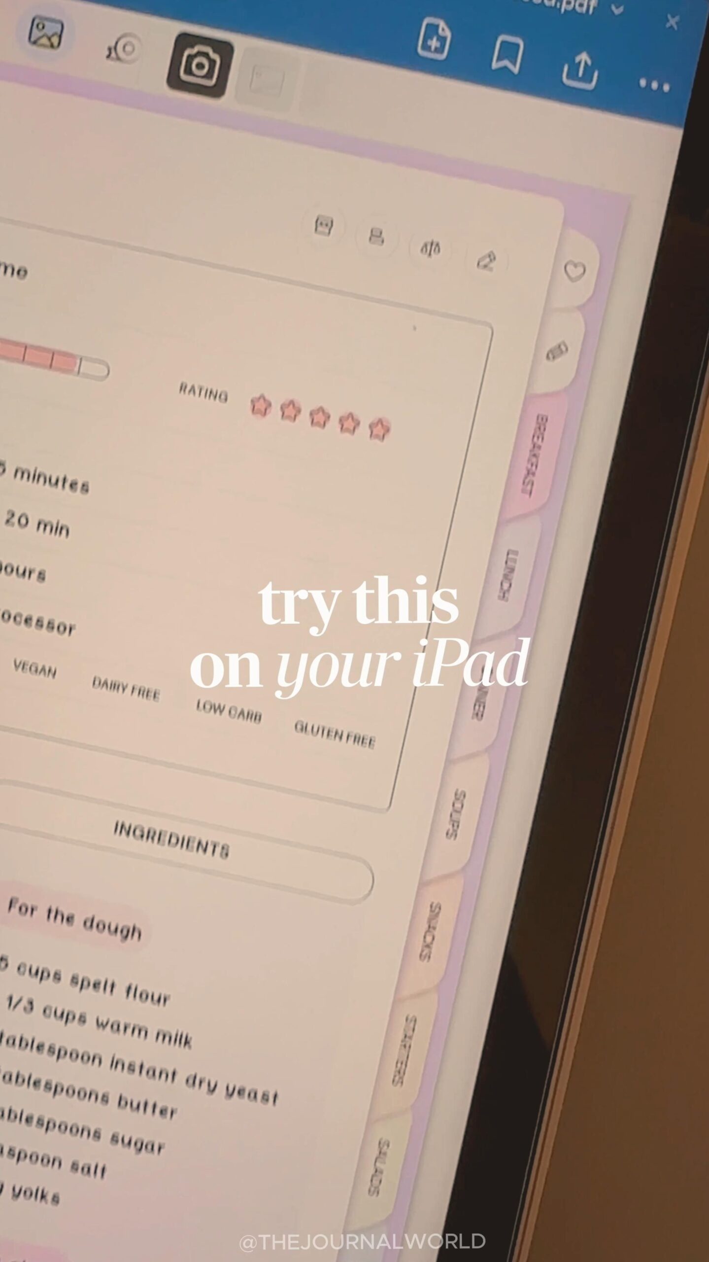 Digital Recipe Book for iPad & Meal Planner Templates — 🌿 🎀 secret to staying productive