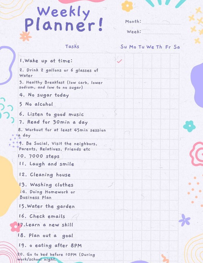 🤍 ✨ Digital Weekly Healthy Planner Checklist | seamless organization hack