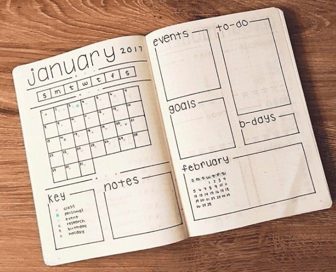 🌈 💎 dream life manifestation: 15 Monthly Bullet Journal Spreads for Creative Planning