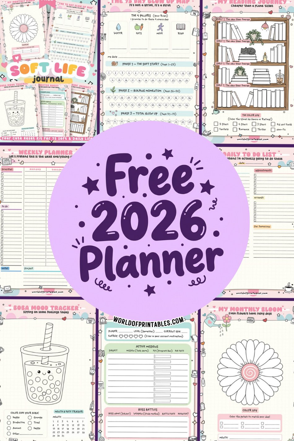 📅 📝 dream life manifestation: 2026 Planner Bundle: Adorable Free Printables for Your Creative Journey