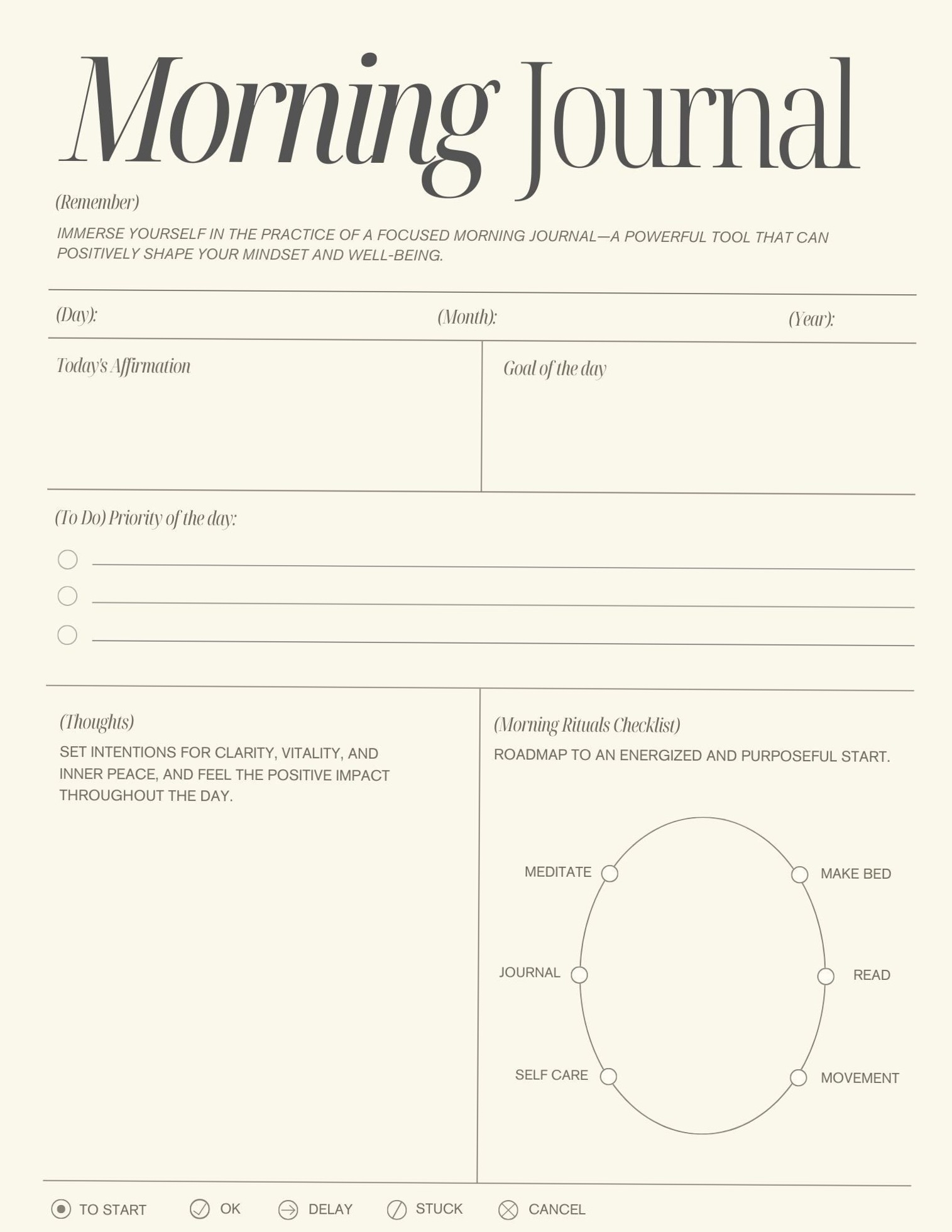 🍰 👰 dream life manifestation: 60 Days Morning Digital Planner for Productive Mornings