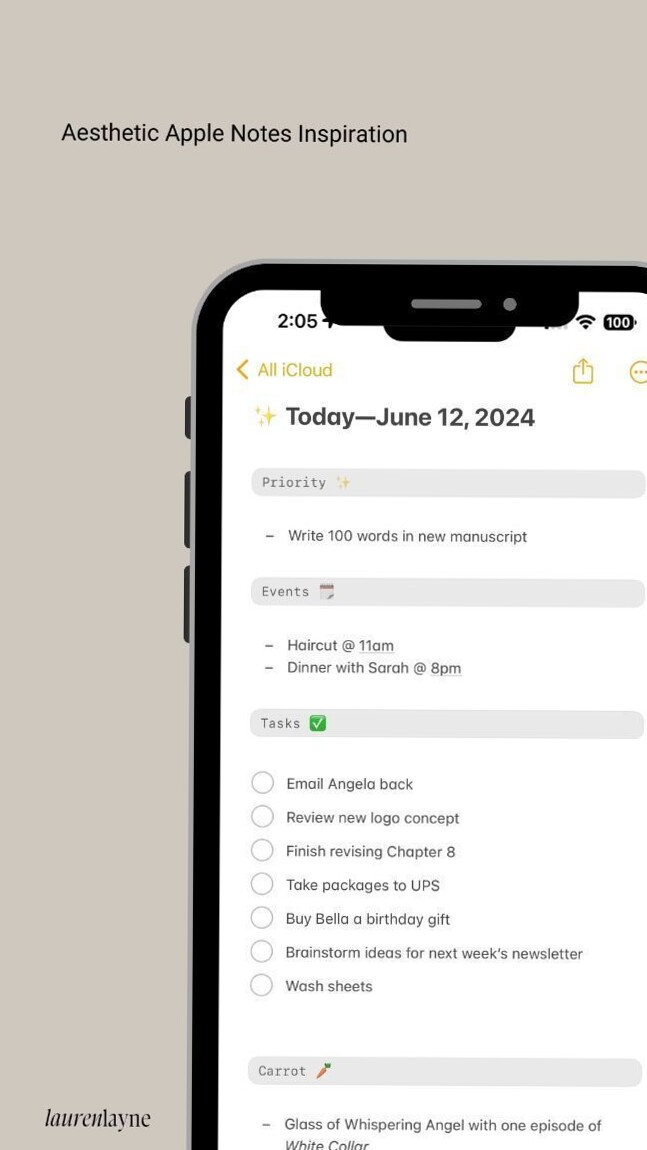 🍰 💍 dream life manifestation: Aesthetic Apple Notes Inspiration 2024 | Digital Design & Planners