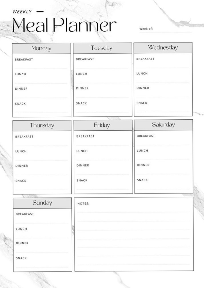 ✨ ☁️ dream life manifestation: Creative Meal Planner Design for Digital Use