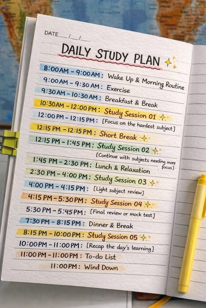 🌿 🤍 dream life manifestation: Daily Study Plan for Students | Productive 2026 Routine