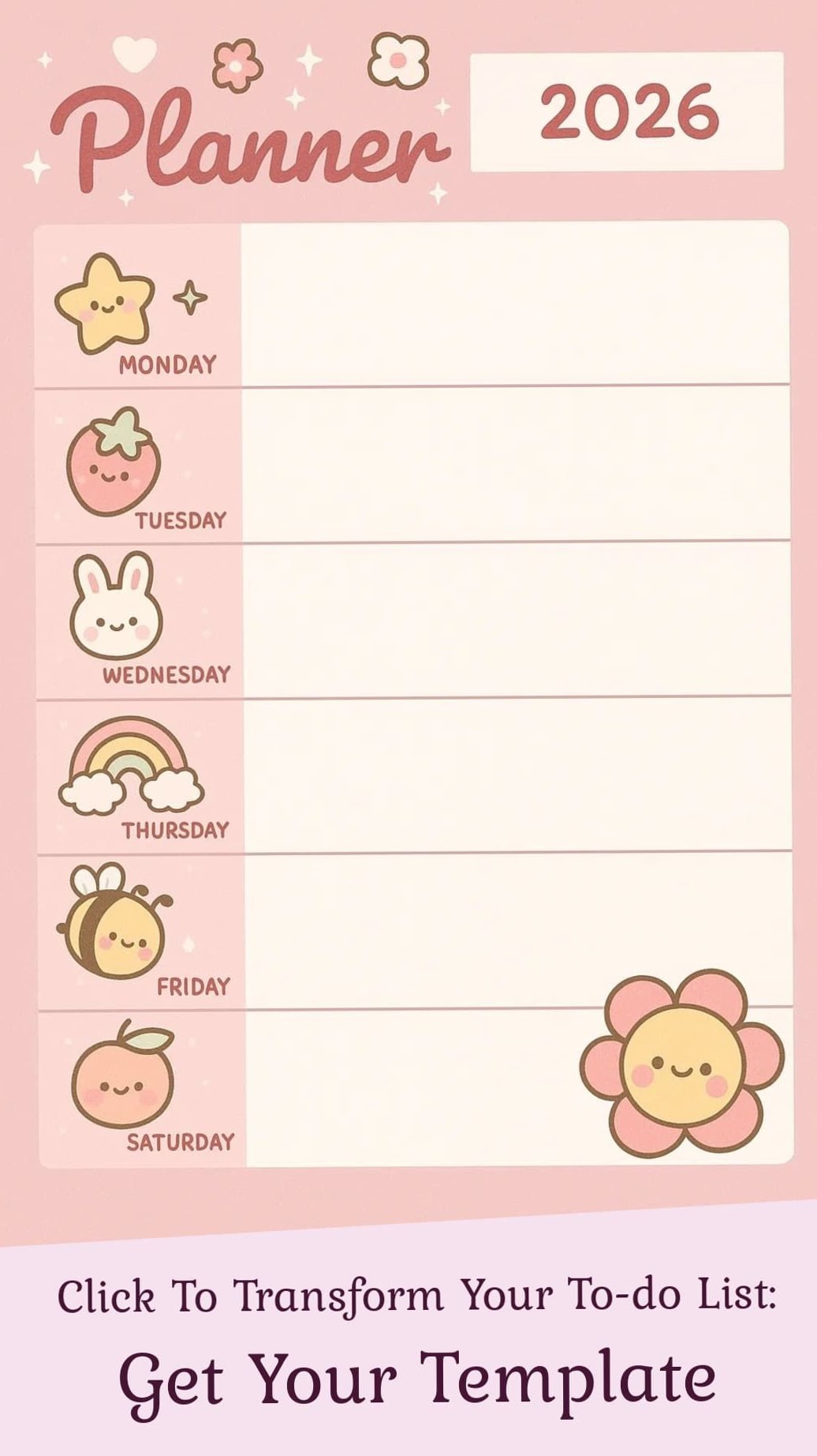 🖇️ 🖇️ dream life manifestation: Dreamy Pink Aesthetic Planner for a Cutest Week