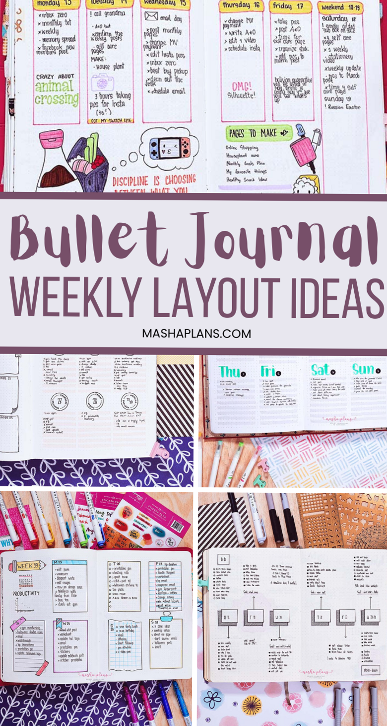 👰 🍰 dream life manifestation: Easy Functional Dot Journal Weekly Layout Inspiration