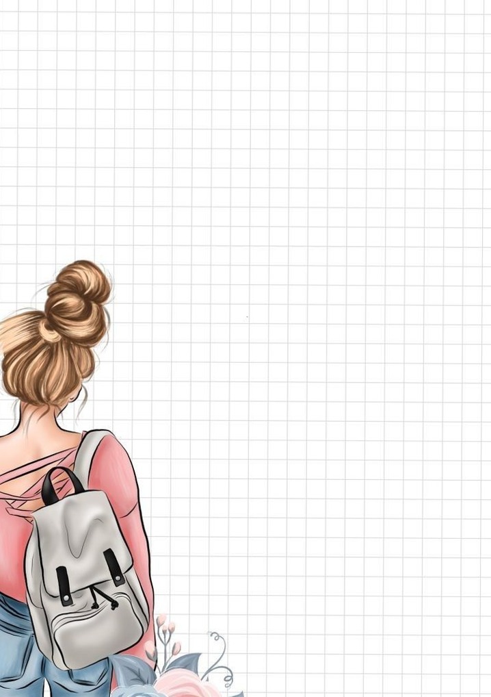 🎀 ☁️ dream life manifestation: Folha Quadriculada Garota de Costas